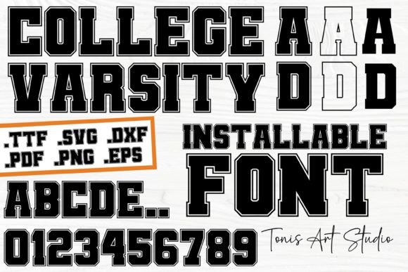 Ab College Outline: Classic Varsity Font SVG for Designers