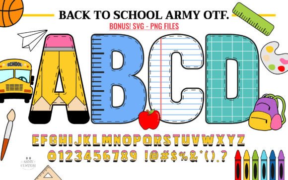 Back to School Army: A Cool and Useful Color Font