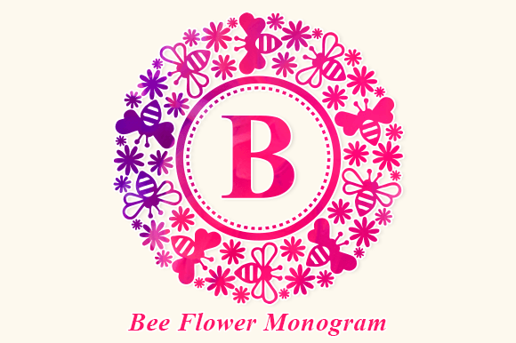 Bee Flower Monogram: Elegant Decorative Font