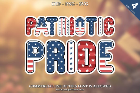 Patriotic Pride: A Vibrant Font for Creative Designs