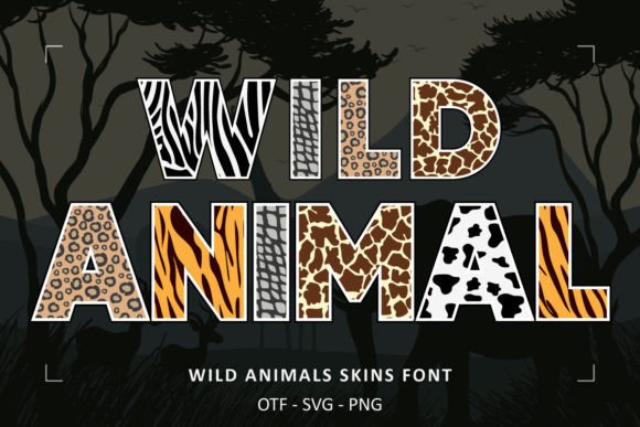 Wild Animals Skins Font for Safari Themes